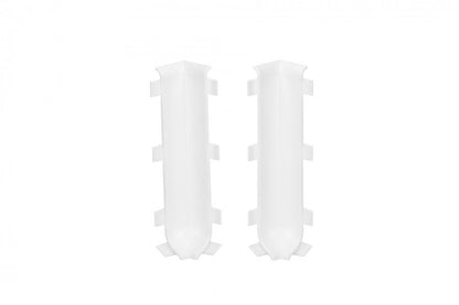 Внутренний угловой профиль для плинтуса 80 мм, 1 комплект = 2 шт., цвет Cezar White, матовый RAL9003.