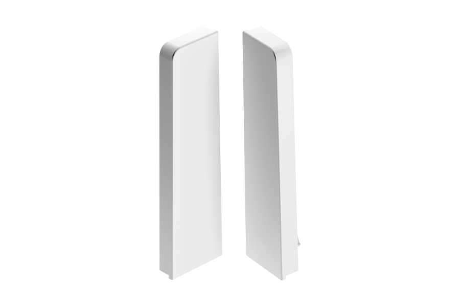 End caps for MASTERLINE skirting board 15x60mm 1 set = 2 pcs (L+R) Cezar White RAL9003 Matt