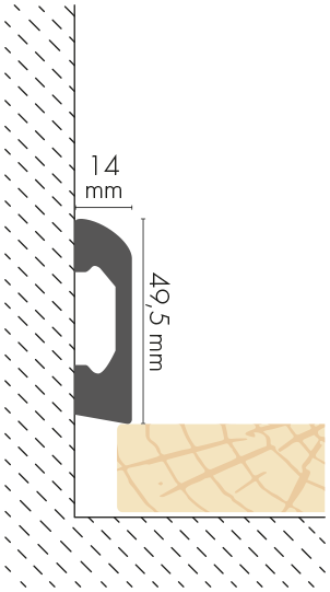 Listwa przypodłogowa LPC-04 49,5x14mm Cezar Biały RAL9003 Połysk 2,44m