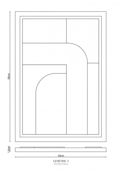 Wall Decor 350x500x18mm GEOMETRIC 4 MURSO Bianco