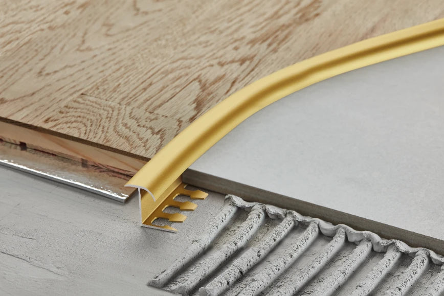 Profil do glazury aluminiowy dylatacyjny 14x8mm do łuków Cezar Naturalny surowy 2,50m