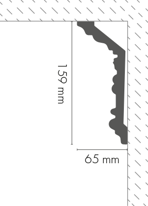 LGZ-08 Cezar White decorated cornice strip 2.40 m