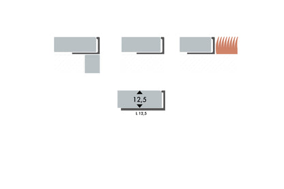 Алюминиевый угловой профиль для плитки 12,5 мм, цвет Cezar White, глянцевый RAL9016, длина 2,50 м.