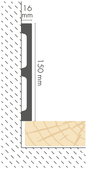LPC-68 skirting board 151.4x16.6mm Creativa by Cezar White RAL9003 2.44m