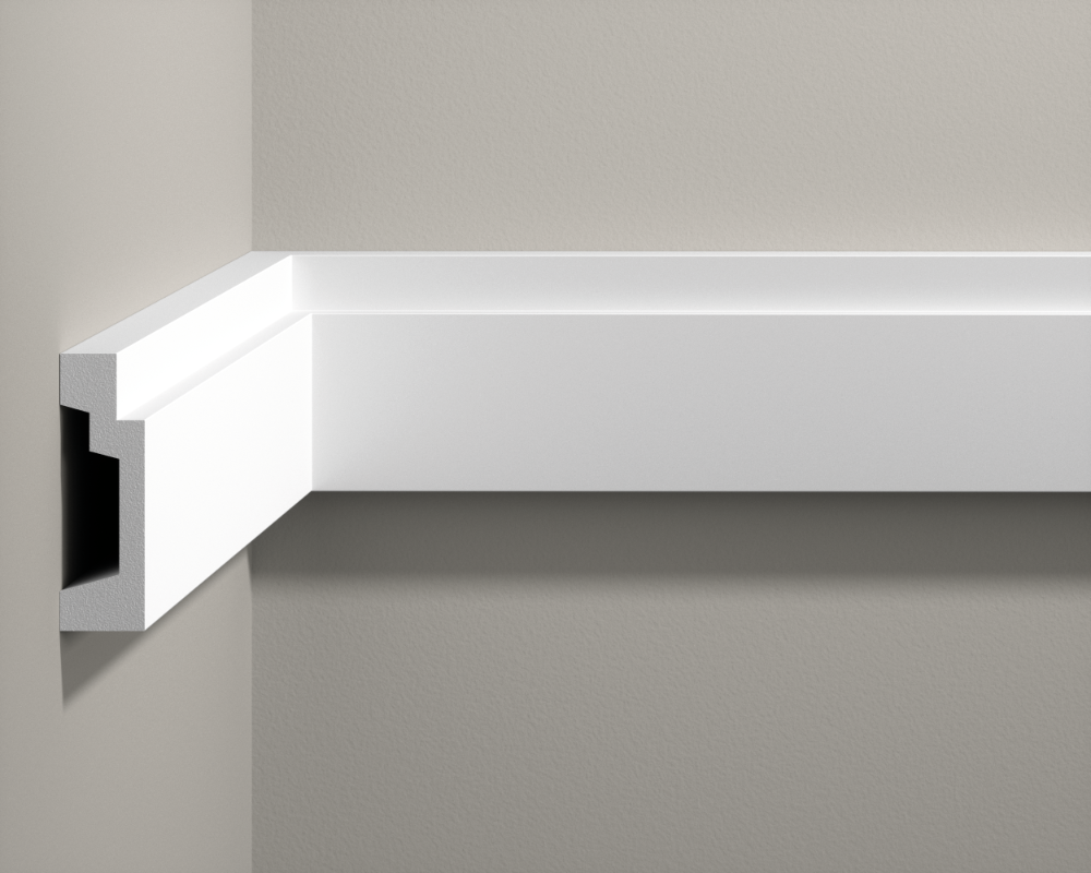 Listwa naścienna gładka LNG-22 klejona Cezar Biały Mat 2,40m