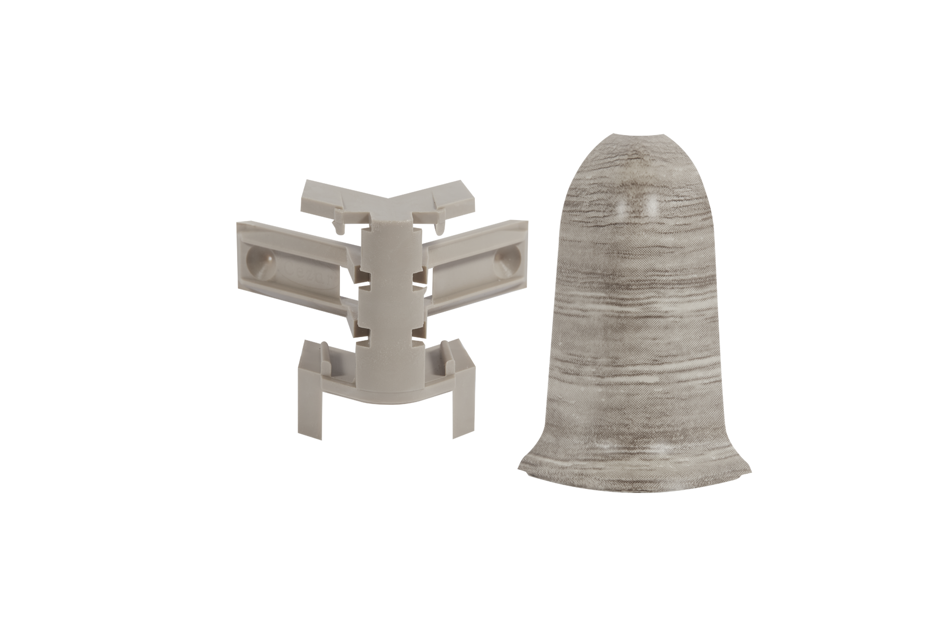 Narożnik zewnętrzny+RAK do listwy przypodłogowej Classic 22x59mm 1kpl=2szt(NZ+RAK) Cezar Dąb Canyon Mat
