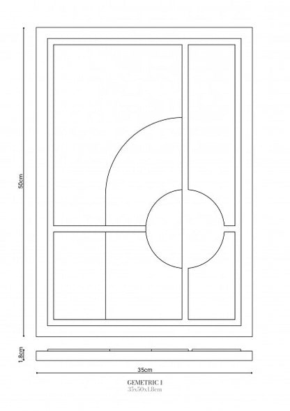 Wall Decor 350x500x18mm GEOMETRIC 1 MURSO Natural Cream