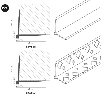 Угловые ПВХ обои Cezar, белые, матовые, RAL9003, 2,62 м
