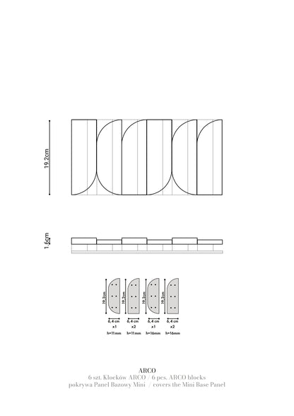 CLICKform ARCO MURSO brick set White RAL9003 Matt 0.19m