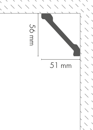 Listwa ozdobna LOC-06 Cezar Biały Mat 2,44m
