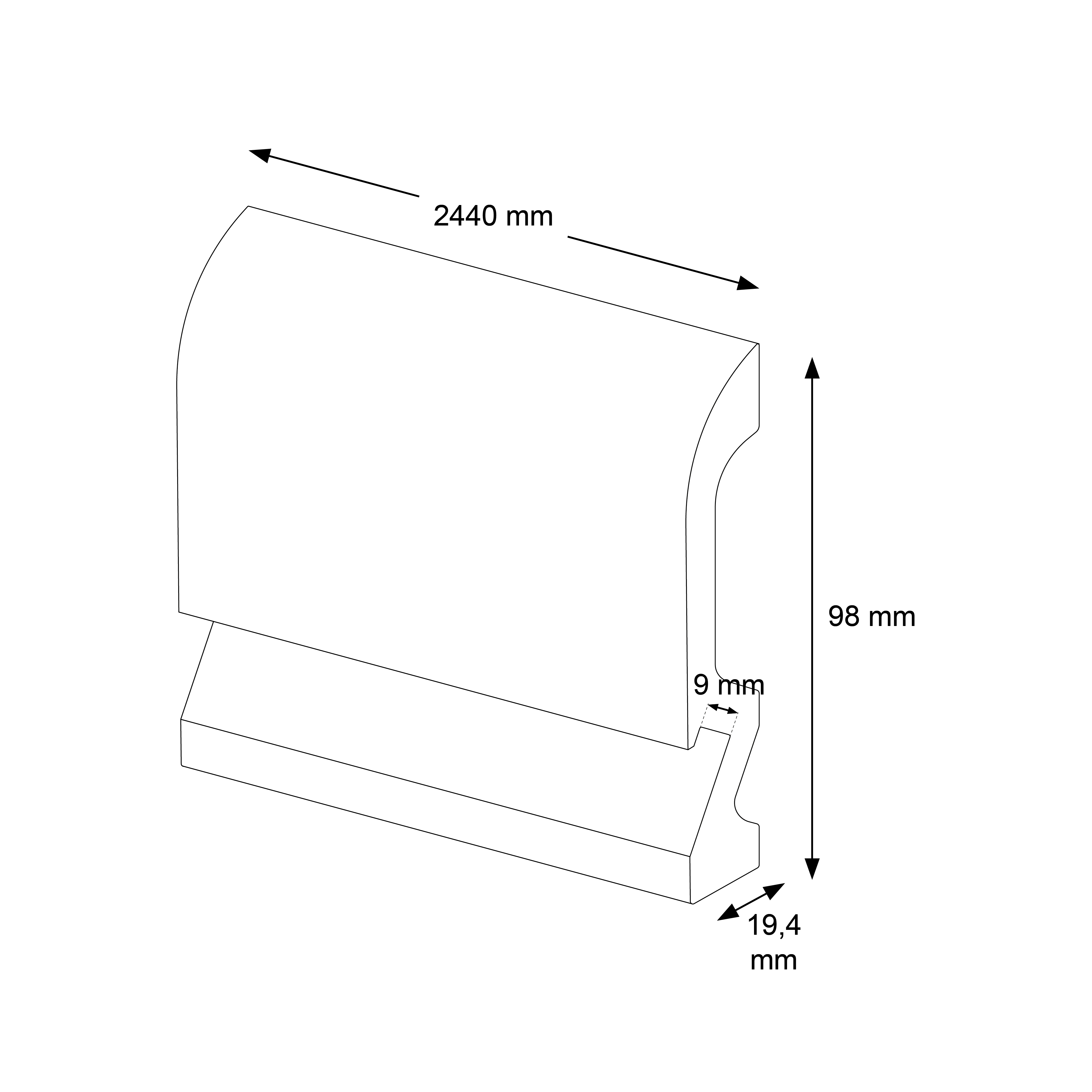 Listwa przypodłogowa LPC-19 98x19,4mm LED Cezar Biały Mat 2,44m