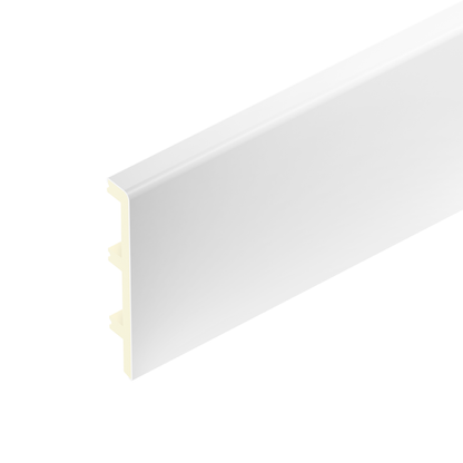 PVC Skirting Board Status Line 100x15mm CEZAR White RAL9003 matt lacquer 2.20m