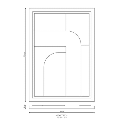 Wall Decor 500x700x18mm GEOMETRIC 1 MURSO Smokey Grey