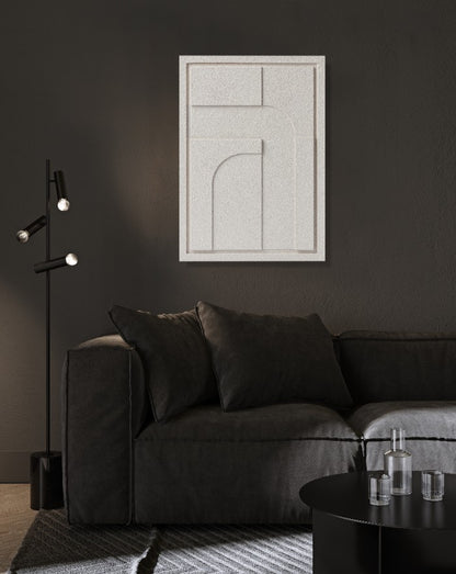 Wall Decor 500x700x18mm GEOMETRIC 4 with mounting [MMx4] MURSO Natural Cream (NC) [G] colored clay