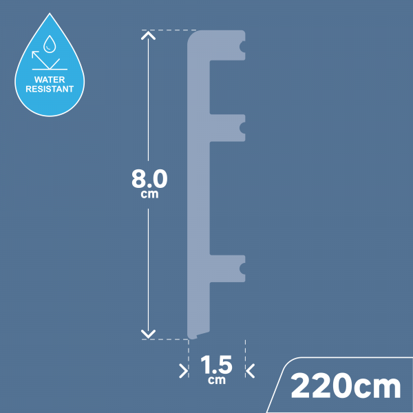 Listwa przypodłogowa Status Line PVC 80x15mm Cezar Czarny RAL9005 mat 2,20m