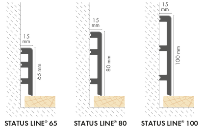 Status Line PVC skirting board 65x15mm \ L= 2.20m Cashmere Gray (141) [L] semi-matt varnish