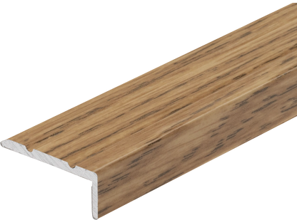 Узкий алюминиевый лестничный профиль 25x10 мм Cezar Oak Matt 1,35 м