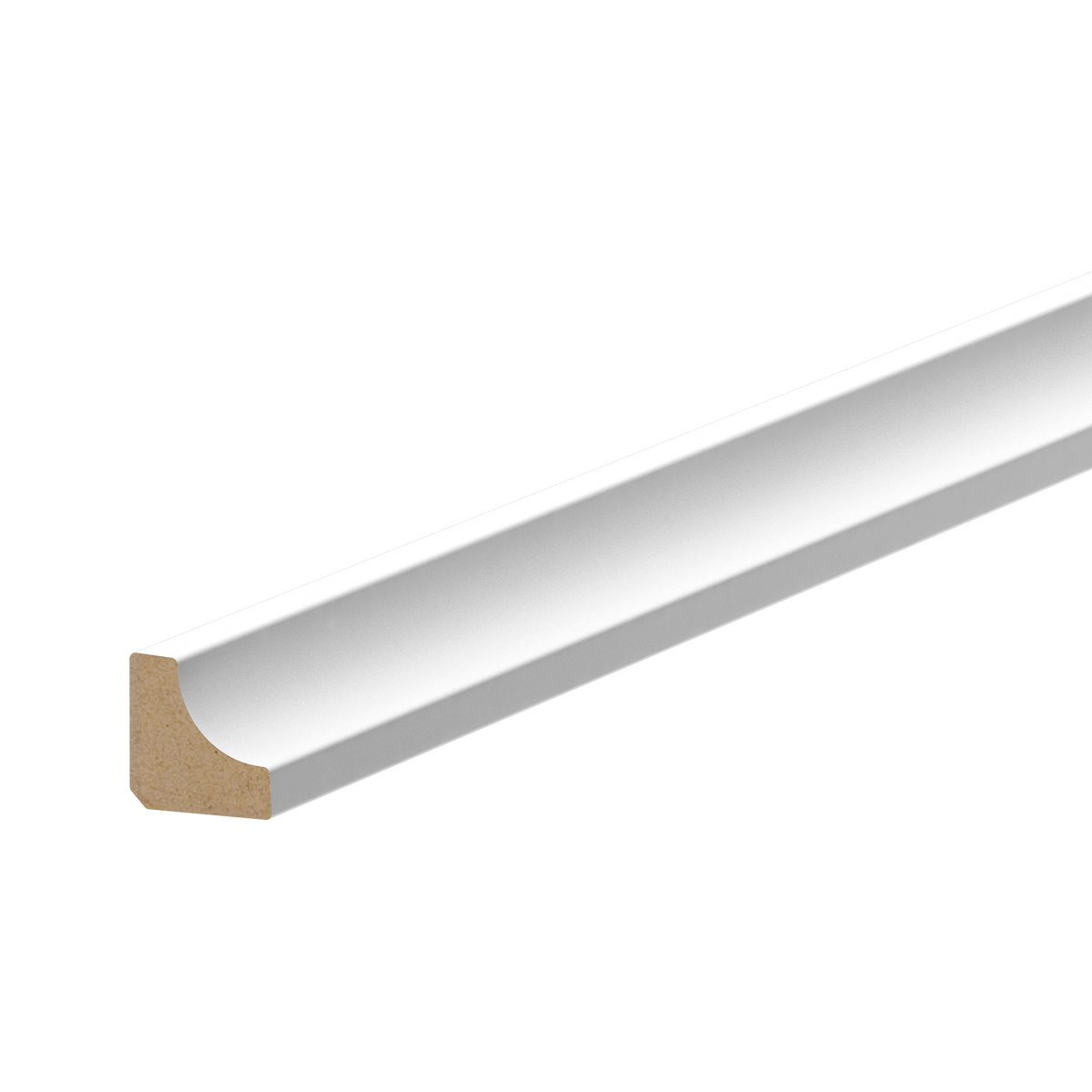 Плинтус из МДФ 12x12 мм, цвет Cezar White, матовый RAL9003, 2,20 м 