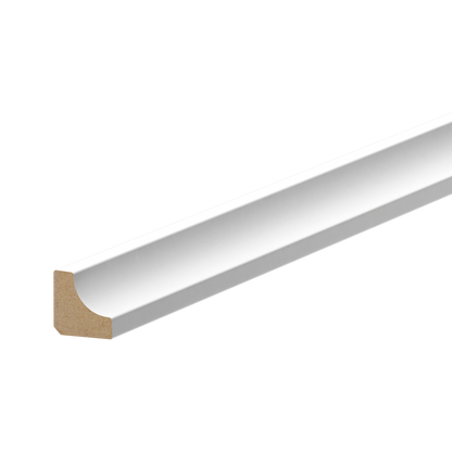 Плинтус из МДФ 12x12 мм, цвет Cezar White, матовый RAL9003, 2,20 м 