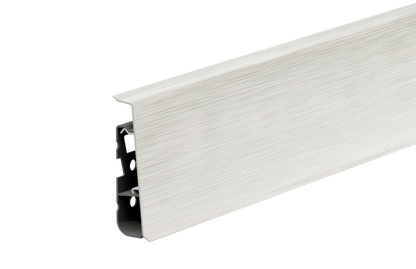 ПВХ плинтус Hi Line Prestige 22x75 мм Cezar Aluminum, матовый белый, 2,50 м