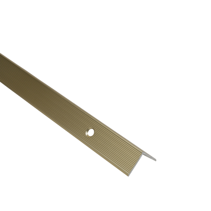 Kątownik aluminiowy schodowy ryflowany 40x25x1,5mm Cezar Złoty Jasny Szczotkowany mat 2m