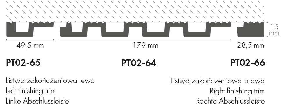 Стеновая панель THALIA02 179x15 мм, матовый белый, цвет Cezar, 2,80 м