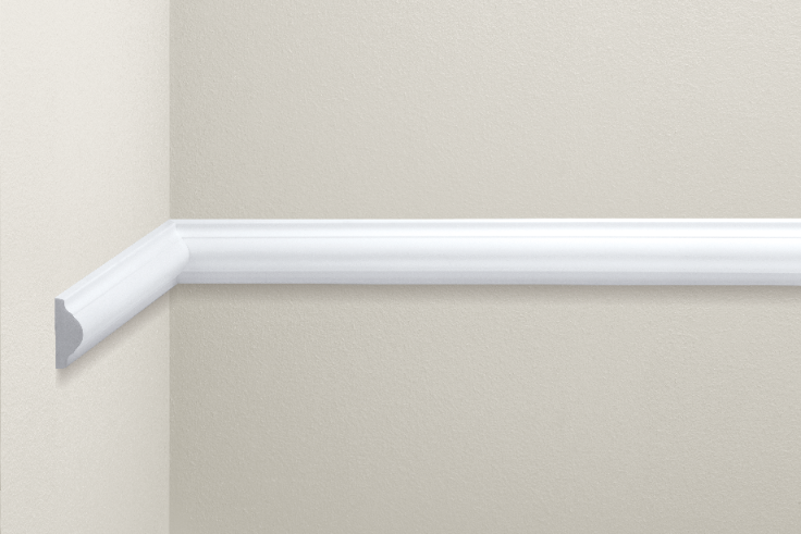 Listwa naścienna gładka LNG-09 Cezar Biały Mat 2,40m