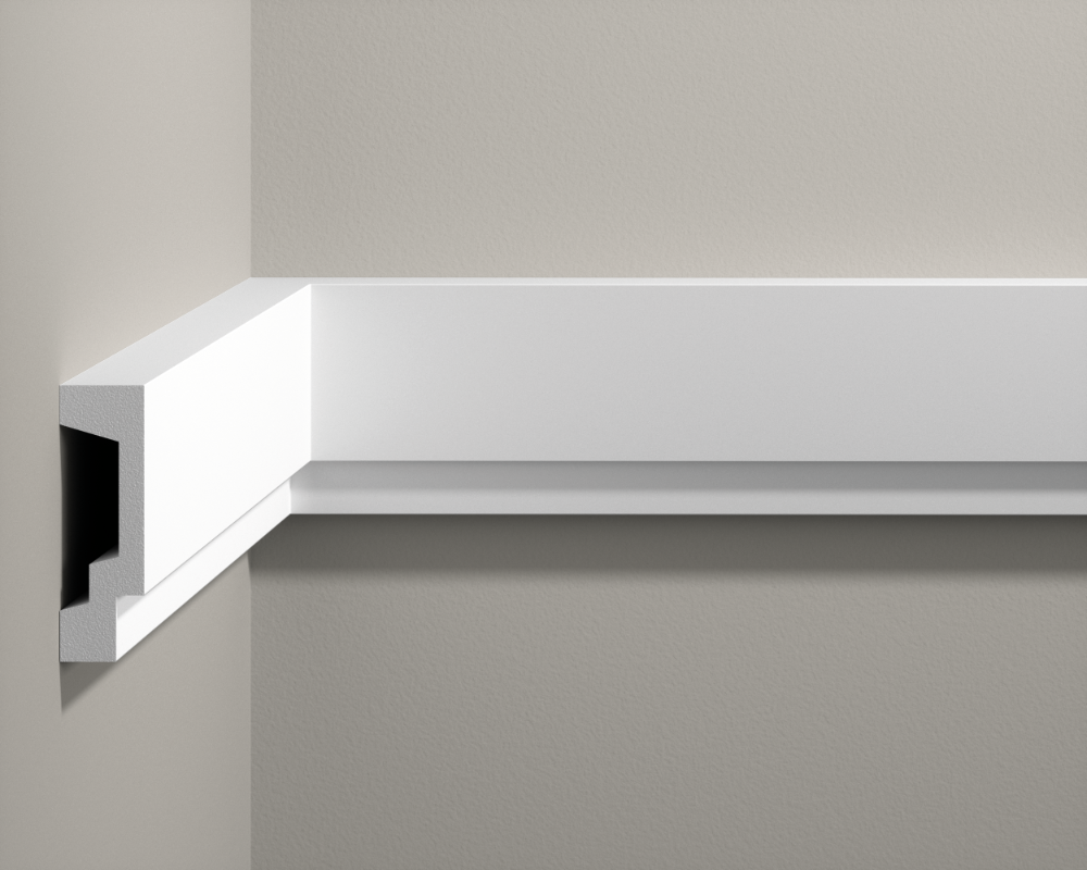 Listwa naścienna gładka LNG-22 klejona Cezar Biały Mat 2,40m