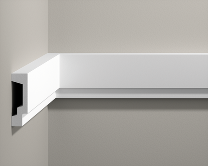 Listwa naścienna gładka LNG-22 klejona Cezar Biały Mat 2,40m