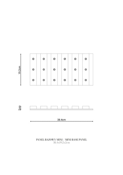 CLICKform panel mini 384mm + 6x lamel z gniazd. MURSO Czarny RAL9005 Mat 0,19m