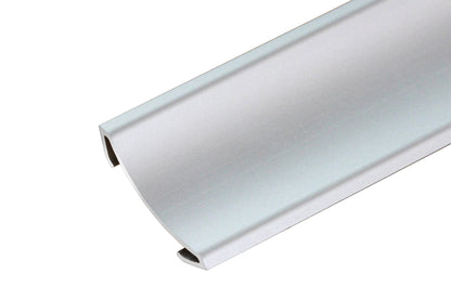 Aluminum countertop strip, concave overlay, 27.6x27.6mm, Cezar Silver Matte, 0.80m