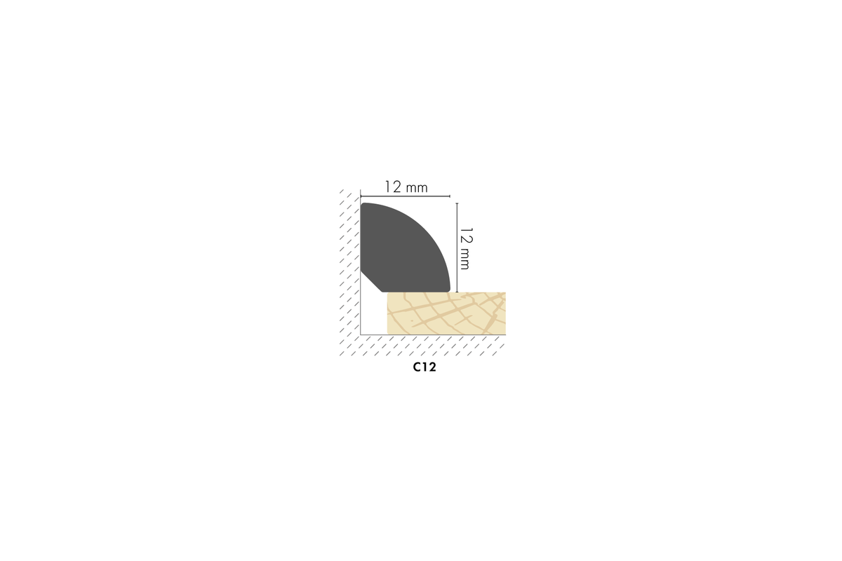 Плинтус из МДФ 12x12 мм, цвет Cezar White, матовый RAL9003, 2,20 м 