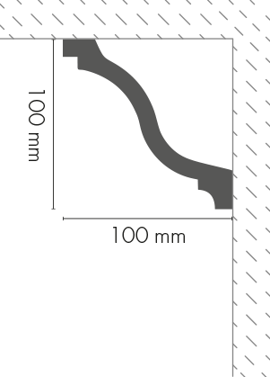 Listwa gzymsowa gładka LGG-52 klejona Cezar Biała 2,44m