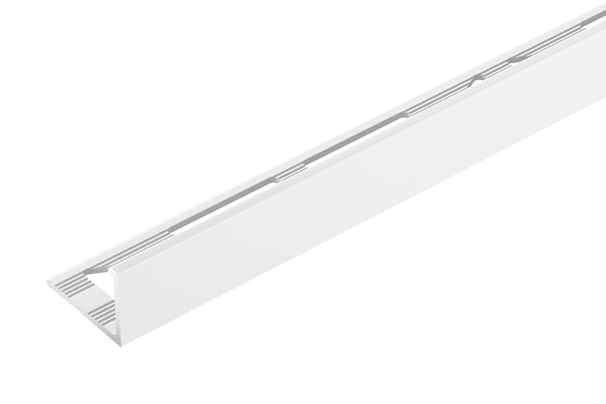 Profil do glazury aluminiowy narożny 8mm Cezar Biały RAL9016 Połysk 2,50m
