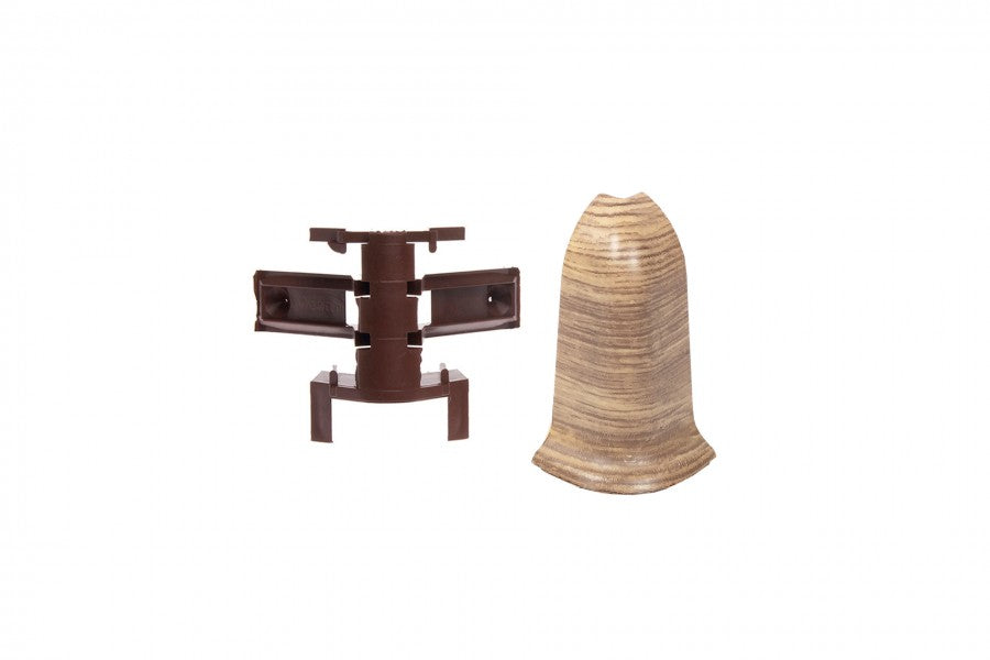 External corner + RAK for Classic skirting board 22x59mm 1 set = 2 pcs (NZ + RAK) Cezar Oak Country Matt