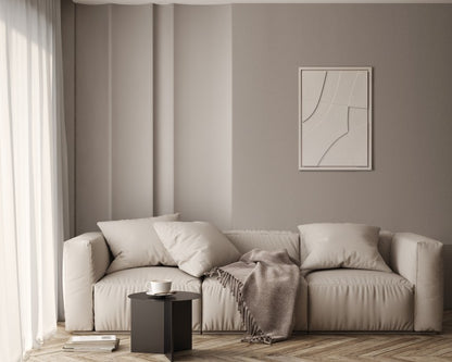 Wall Decor 500x700x18mm ABSTRACT 2 with Milky Grey mount, colored clay