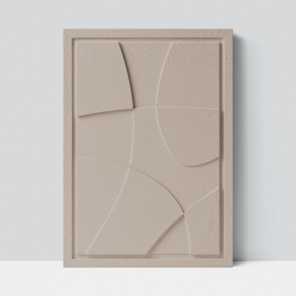 Wall Decor 500x700x18mm ABSTRACT 1 z mocowaniem Almond Beige glinka barwiona