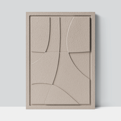 Wall Decor 350x500x18mm ABSTRACT 3 z mocowaniem Almond Beige glinka barwiona
