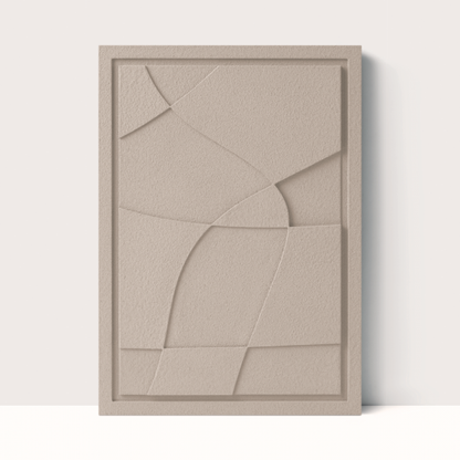 Wall Decor 350x500x18mm ABSTRACT 5 z mocowaniem Almond Beige glinka barwiona