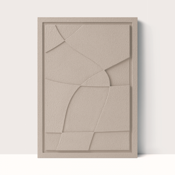 Wall Decor 350x500x18mm ABSTRACT 5 z mocowaniem Almond Beige glinka barwiona