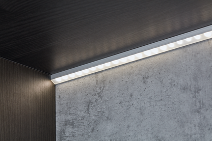 Profil aluminiowy do taśmy LED z kołnierzem z osłonką mrożoną aluminium anoda 14x7mm 1m Srebrny