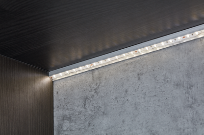 Aluminum profile for LED strip, angular, anode, 14x16.5mm, 2m, Silver