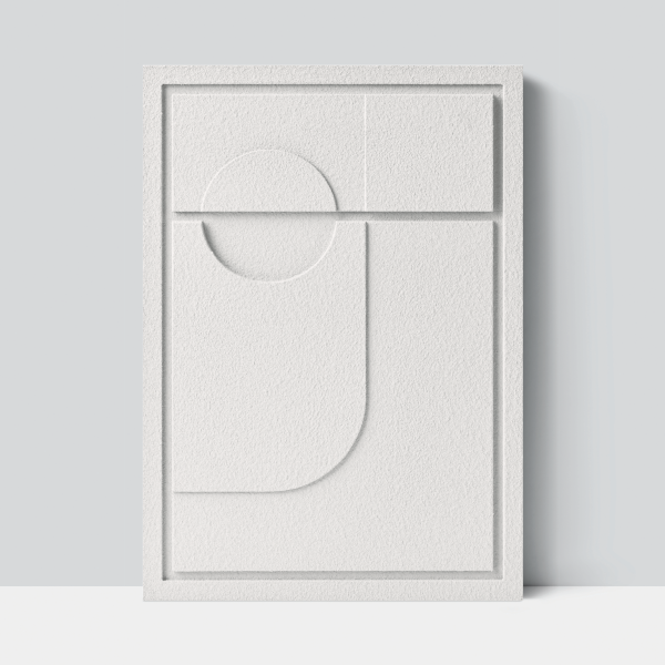 Wall Decor 350x500x18mm GEOMETRIC 2 z mocowaniem Bianco glinka barwiona