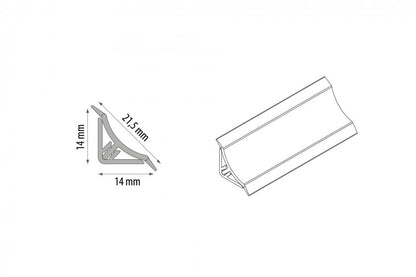 Внешний угловой профиль для узкой вогнутой столешницы BL 22, натуральный бук, 10 шт.