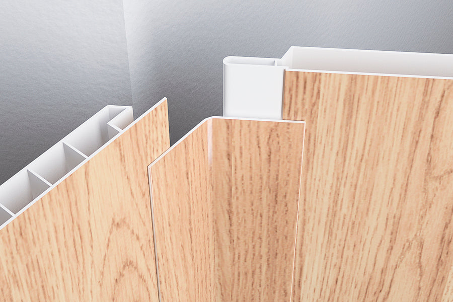 Гибкий отделочный профиль Finish Flex PVC матовый 52 мм 3 м Белый дуб