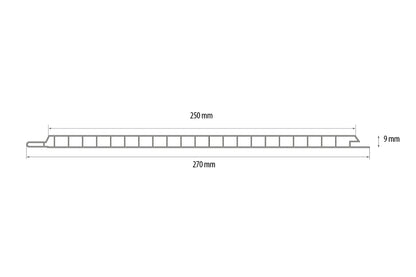 Матовые ПВХ стеновые панели 25 см (2,7 м), цвет «Аляскинские волны», светло-серый. 1 упаковка = 24 штуки.