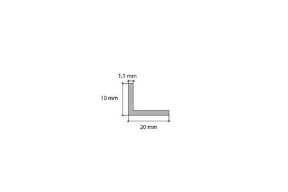 PVC corner protection profile 20x20x1.1mm 1m Dark Gray