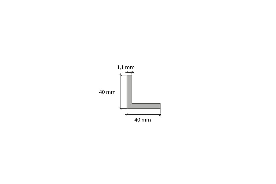 PVC corner protection profile 40x40x1.1mm 1m Brown