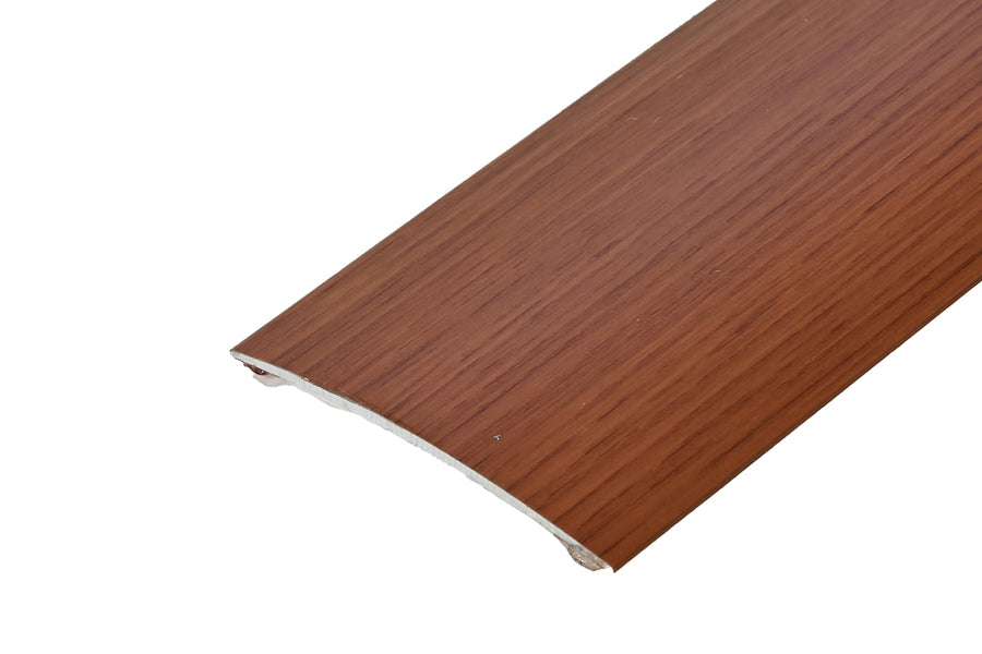 Oval threshold profile glued aluminum laminate 80mm 2m Mahogany