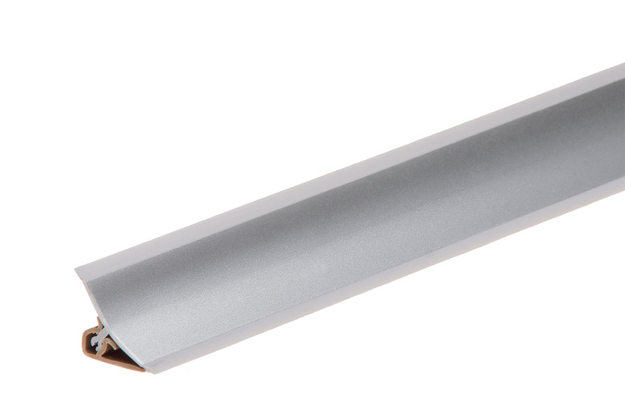 Wide concave countertop strip BL 33mm PVC 3m Aluminum Gray